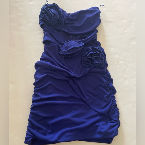 ZARA Blue Floral Détail Cutout Sleeveless Mini Dress - Picture 9 of 10